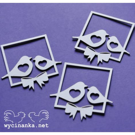 Tekturka Wycinanka Love Letter - Ptaszki w ramkach, 3szt